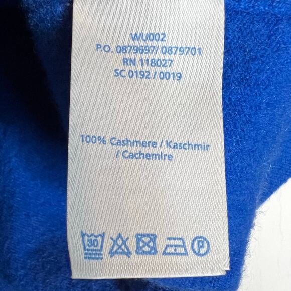 Boden Eva 100% Cashmere Crew Cardigan Button Front in Bright Blue Women's Size 6 - Picture 5 of 6